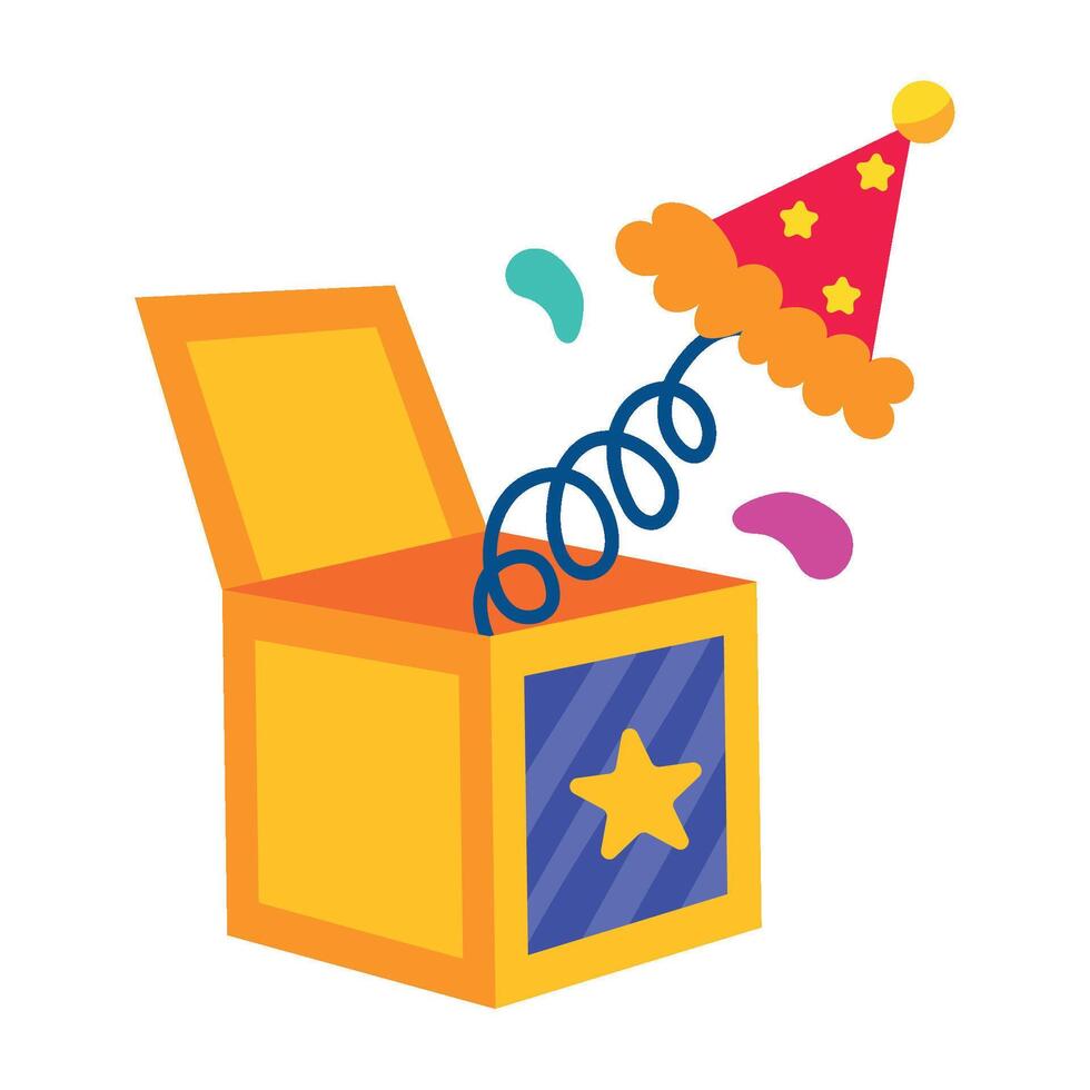 A birthday party hat is inside a box vector