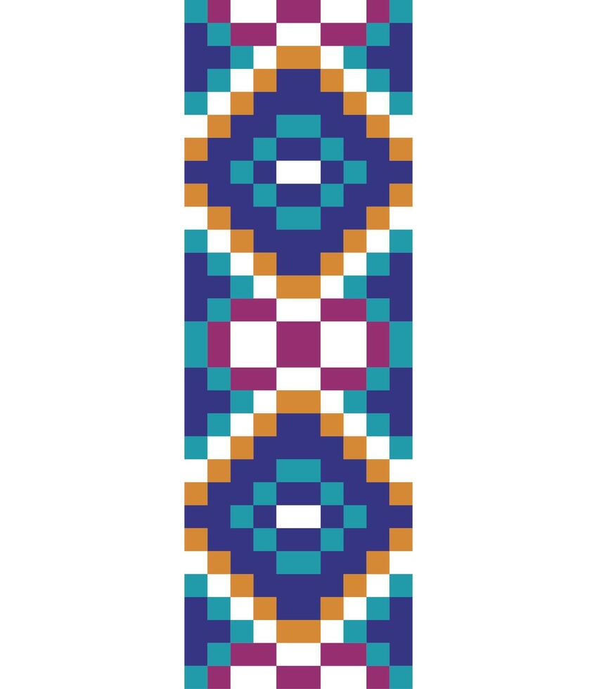 A colorful patterned bookmark with a blue, purple and orange design vector