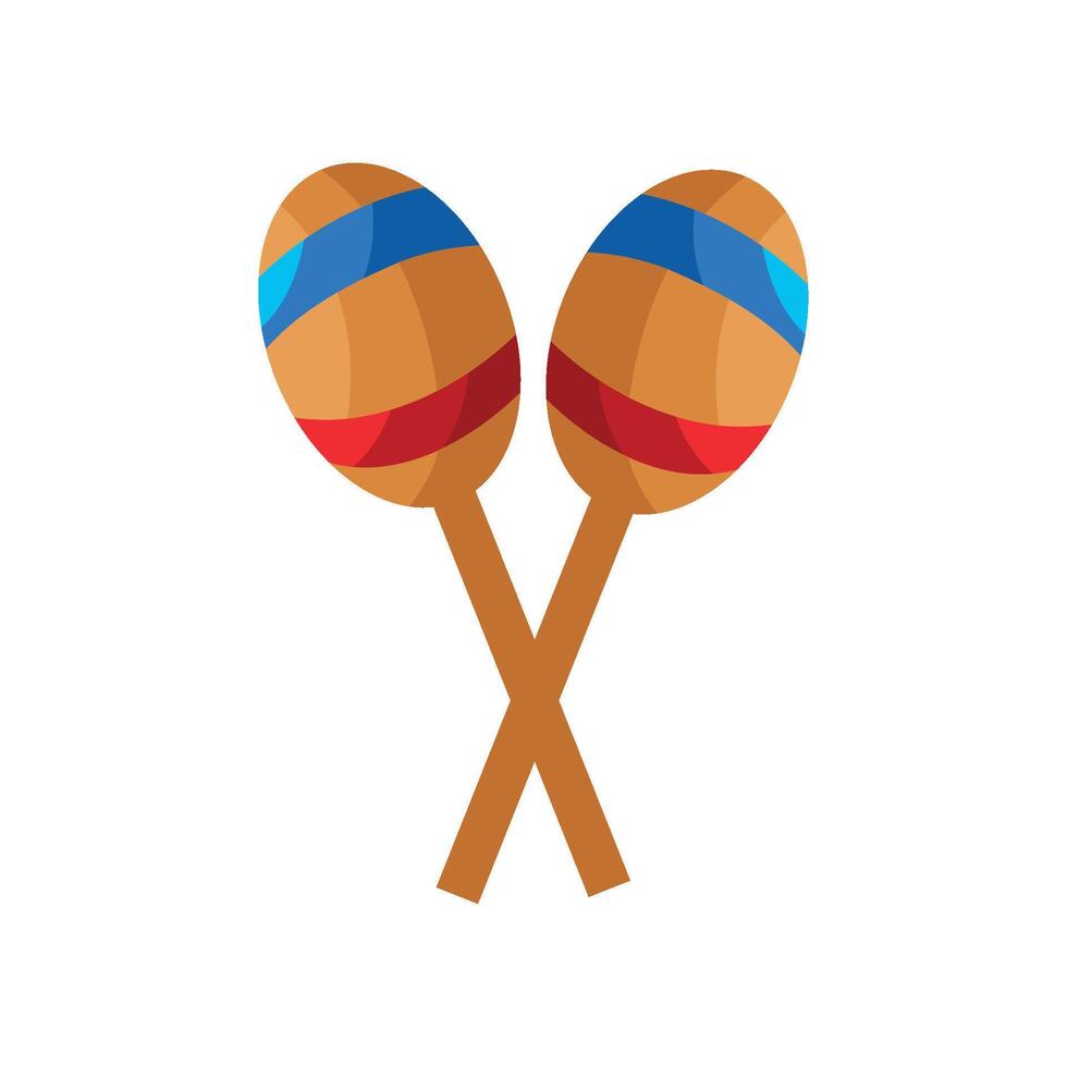 Two maracas with colorful stripes on them vector