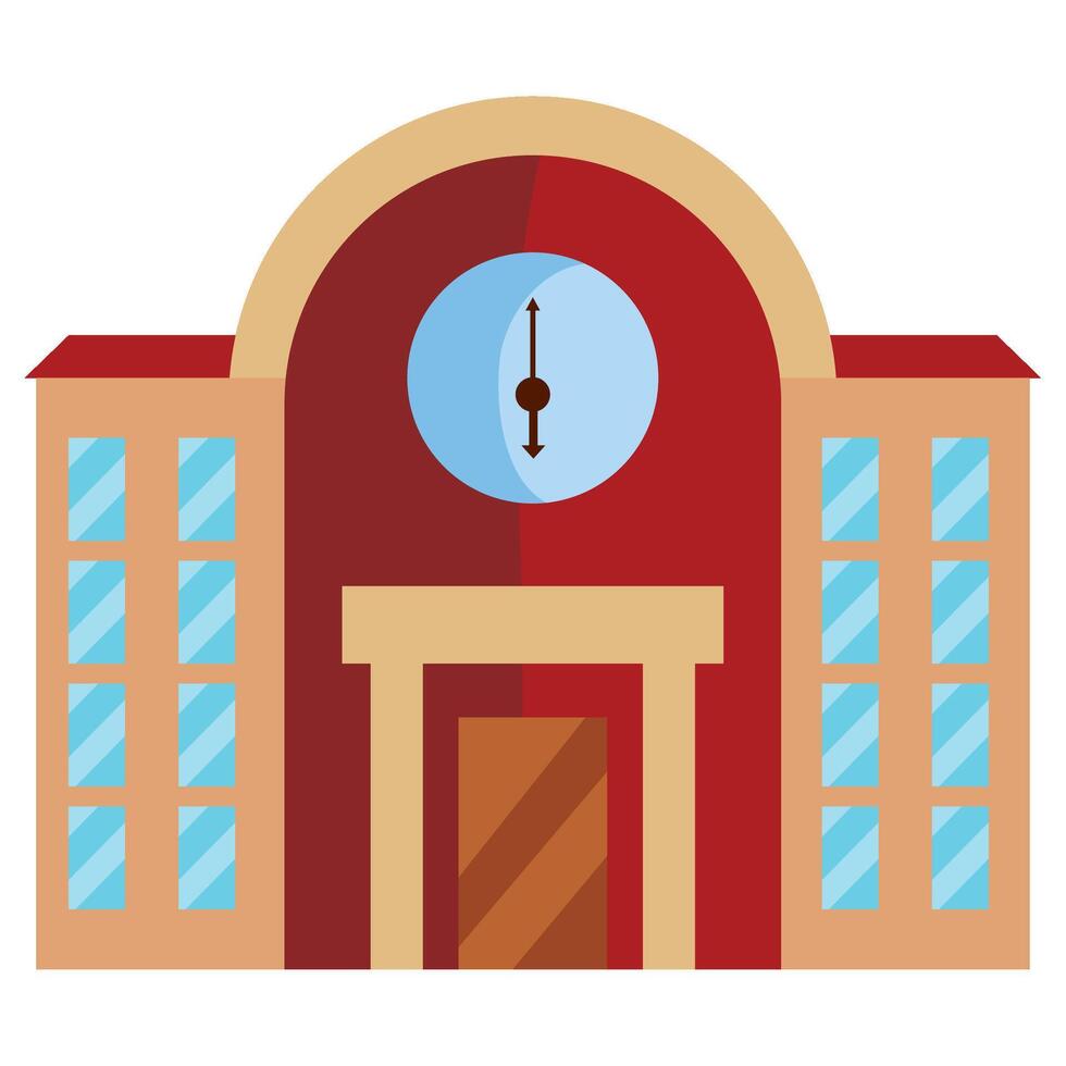 A building with a clock on the front vector