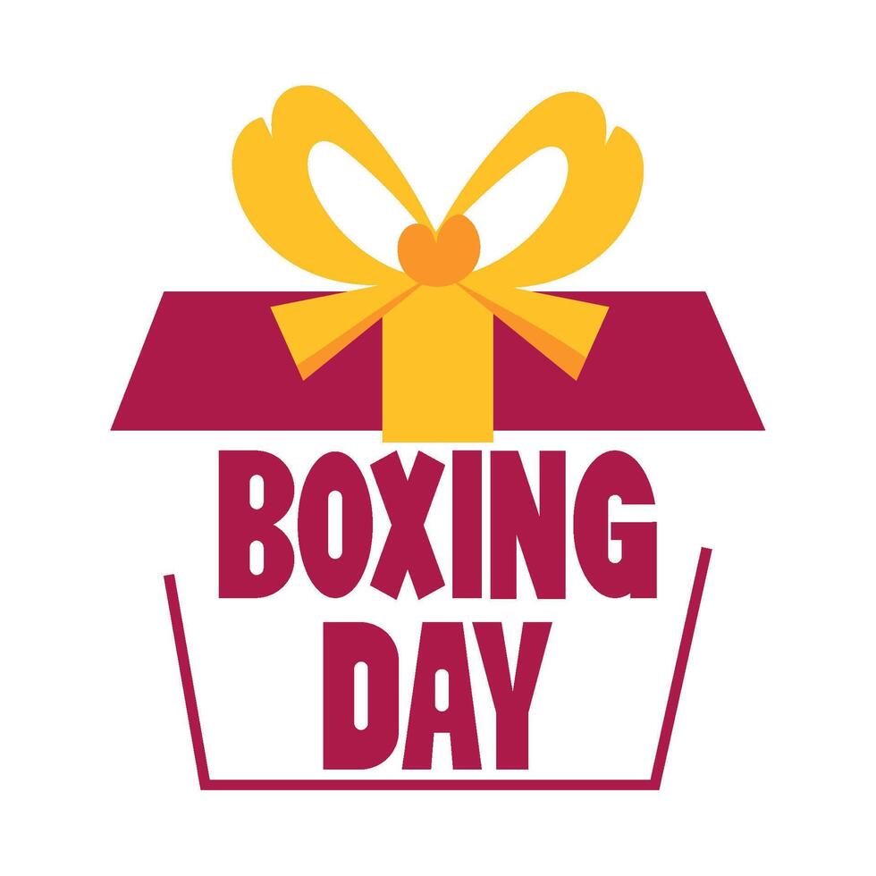 Boxing day logo with a gift box vector