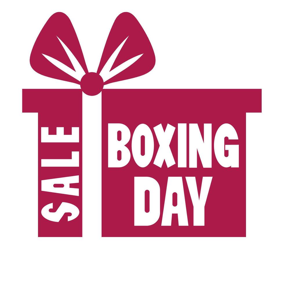 A sale box with a bow and the words boxing day vector