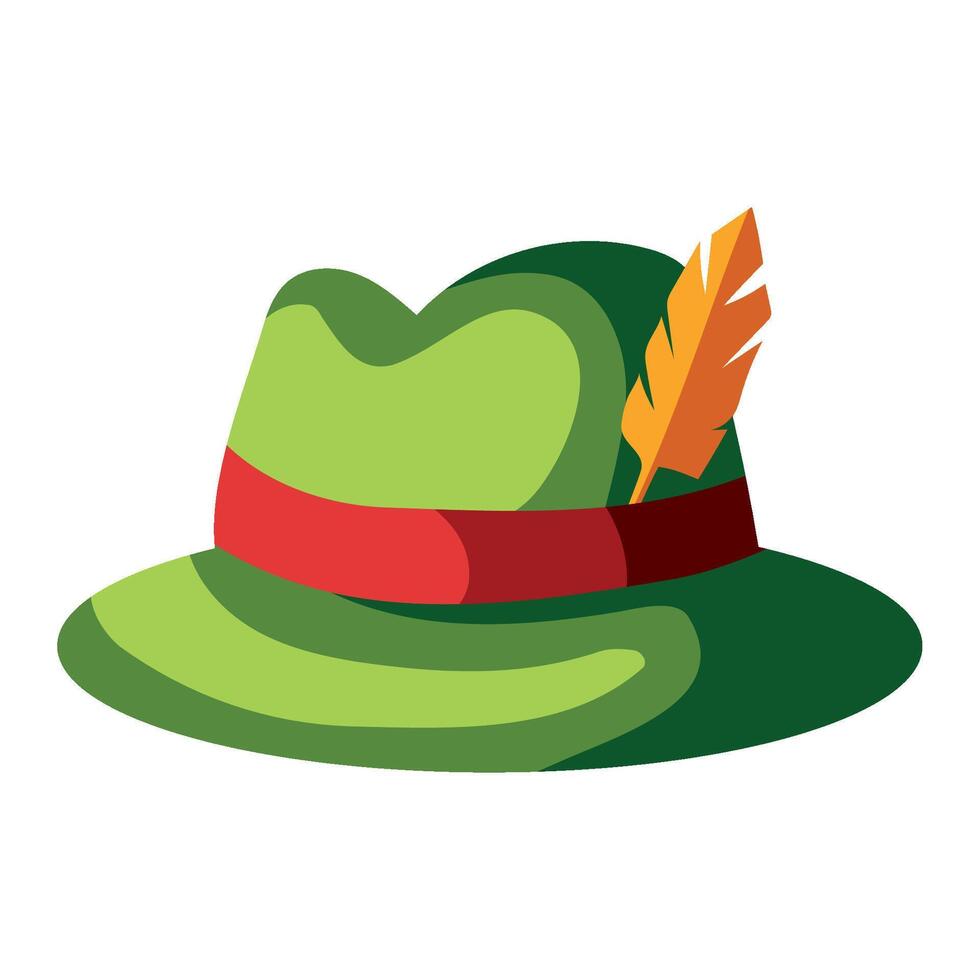 A hat with a feather and red ribbon vector