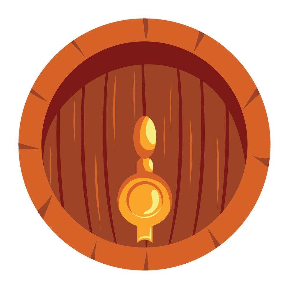A wooden barrel with a tap on it vector