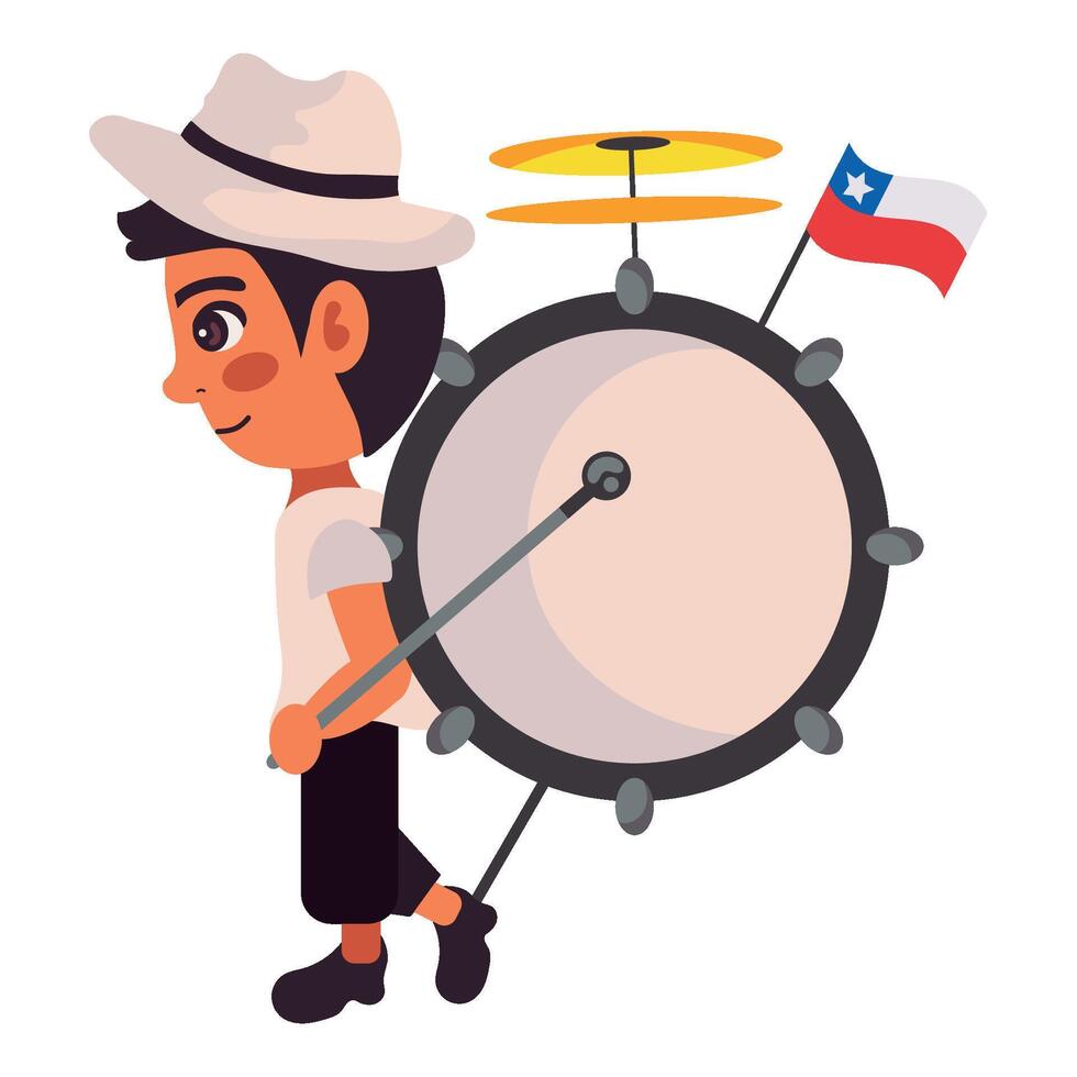 A man with a hat and a drum vector