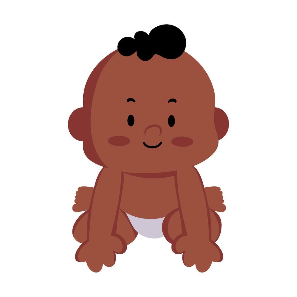 A cartoon baby sitting on the floor vector