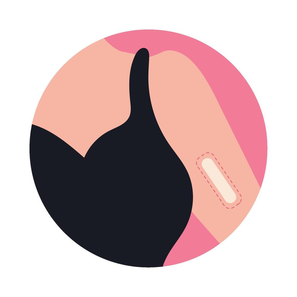 A woman with a bandage on her arm vector