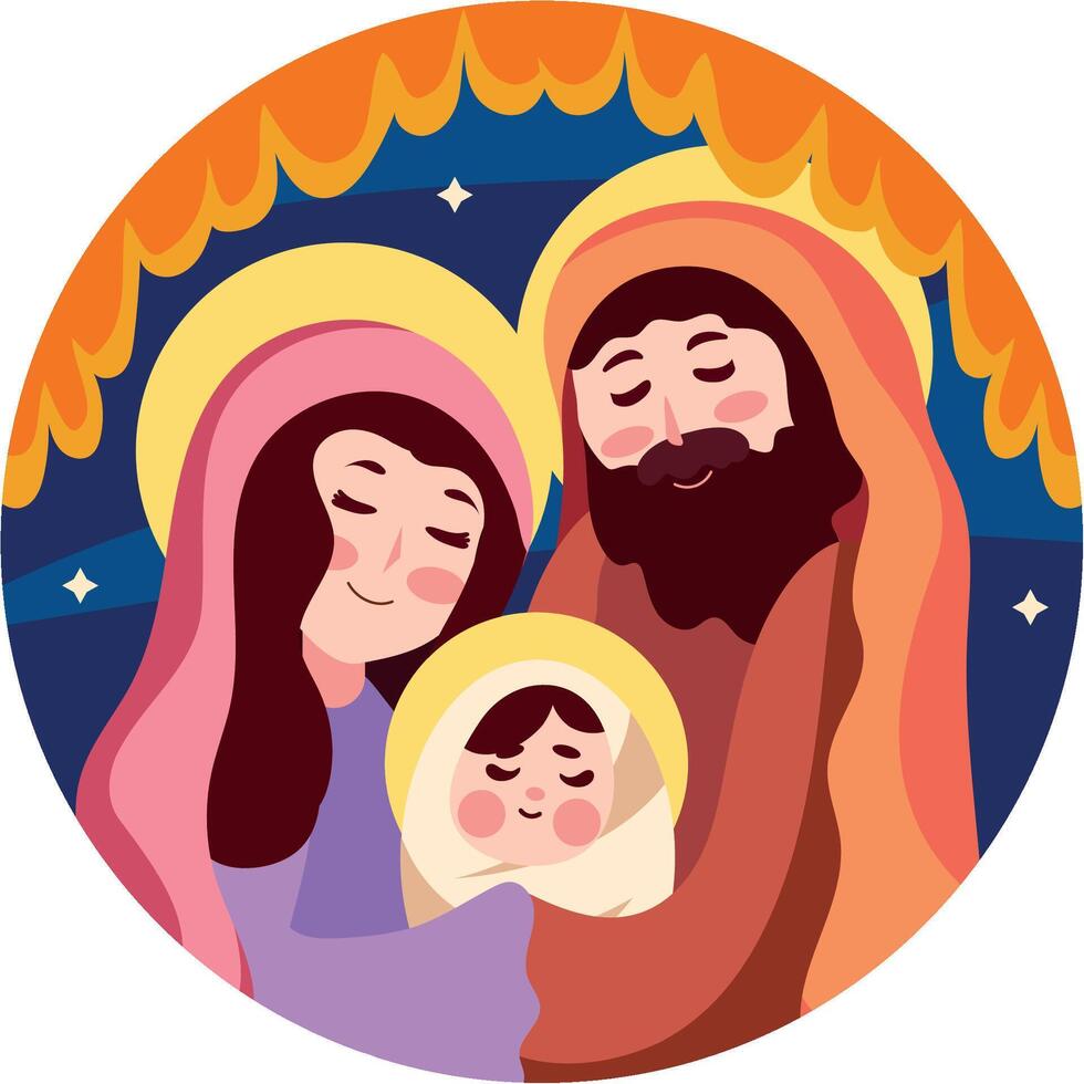 The holy family of jesus and mary vector