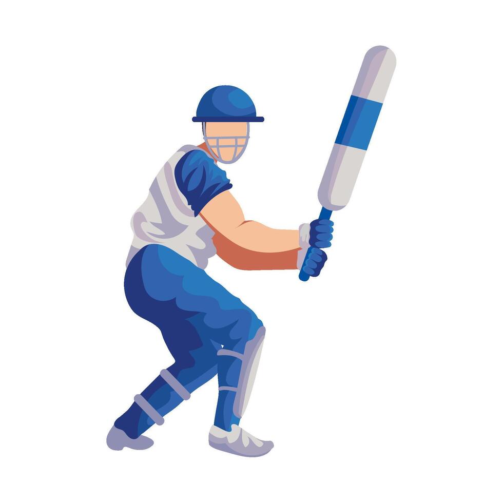 Cricket player with bat illustration vector