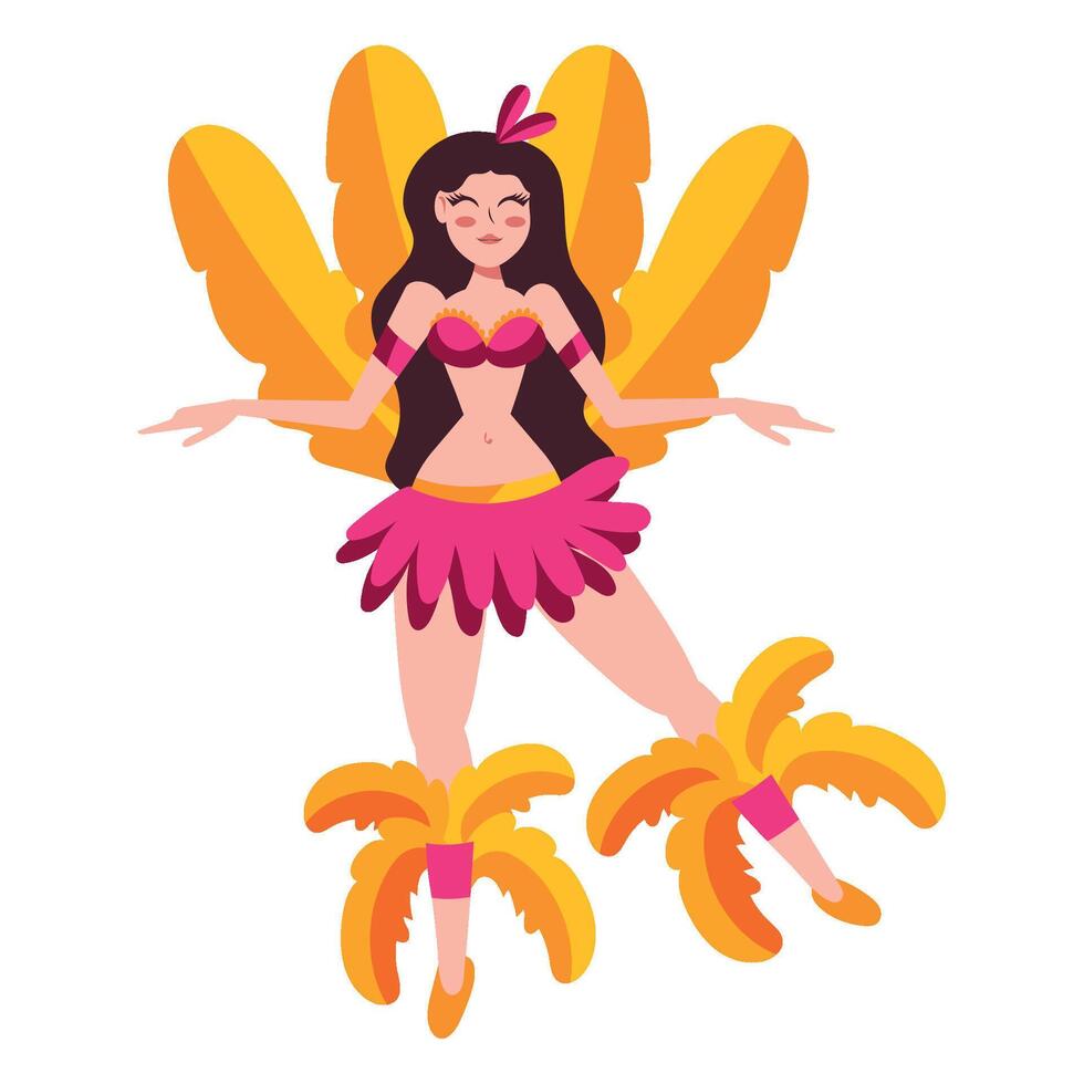 A cartoon woman in a costume with wings vector