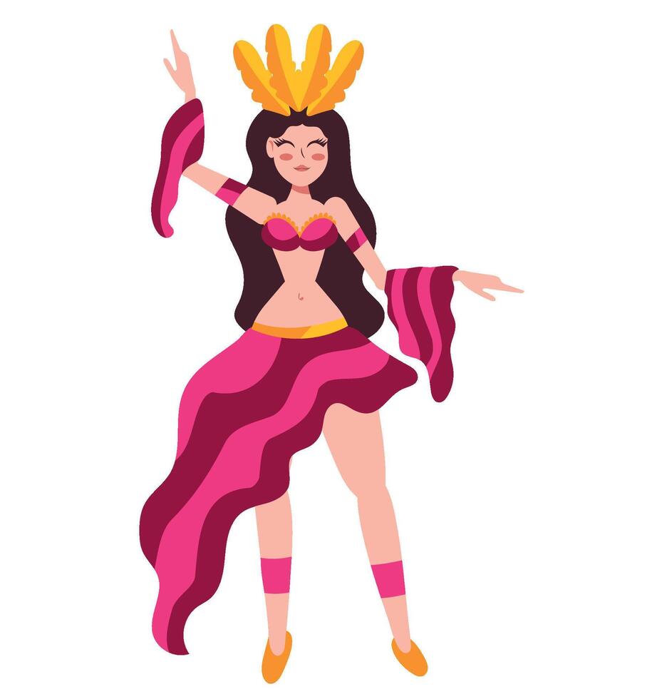 A cartoon woman in a pink dress and crown vector