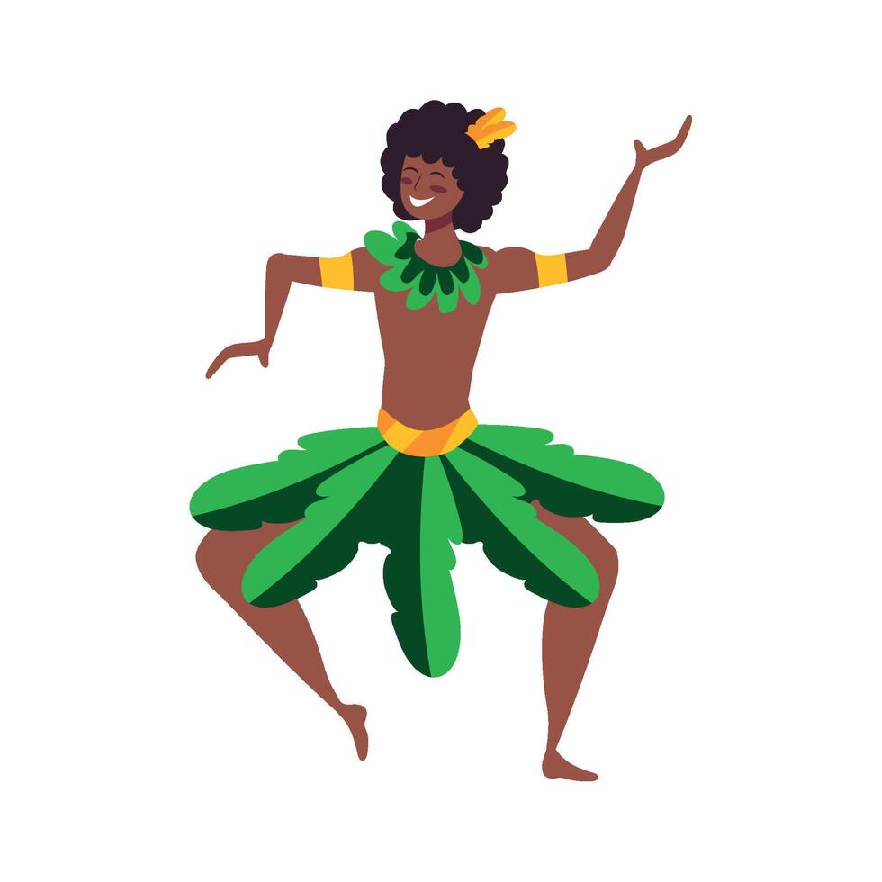 A cartoon character dancing in a green skirt vector
