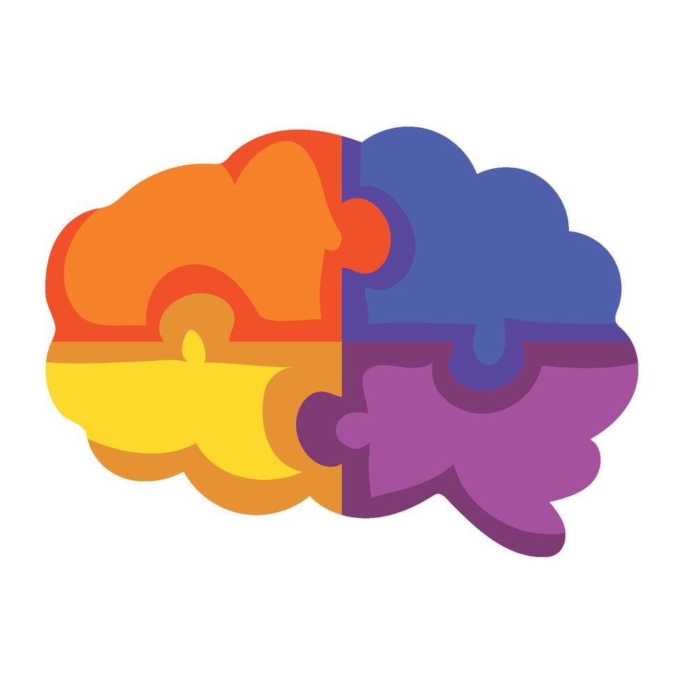 Brain puzzle illustration illustration design vector