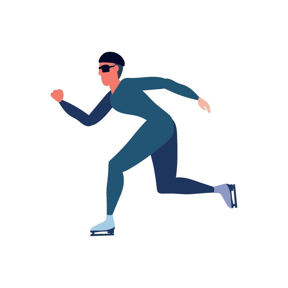 A man in a blue suit and sunglasses is skating vector