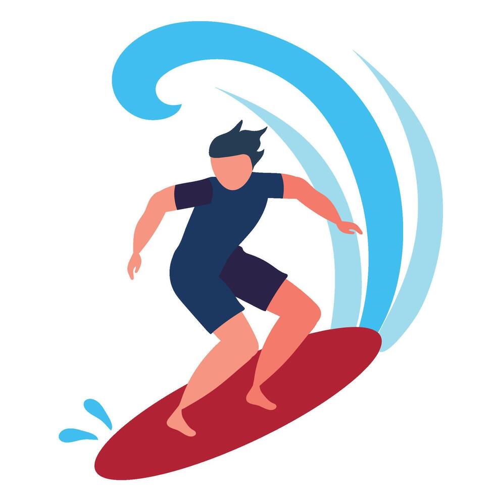 A man riding a wave on a surfboard vector