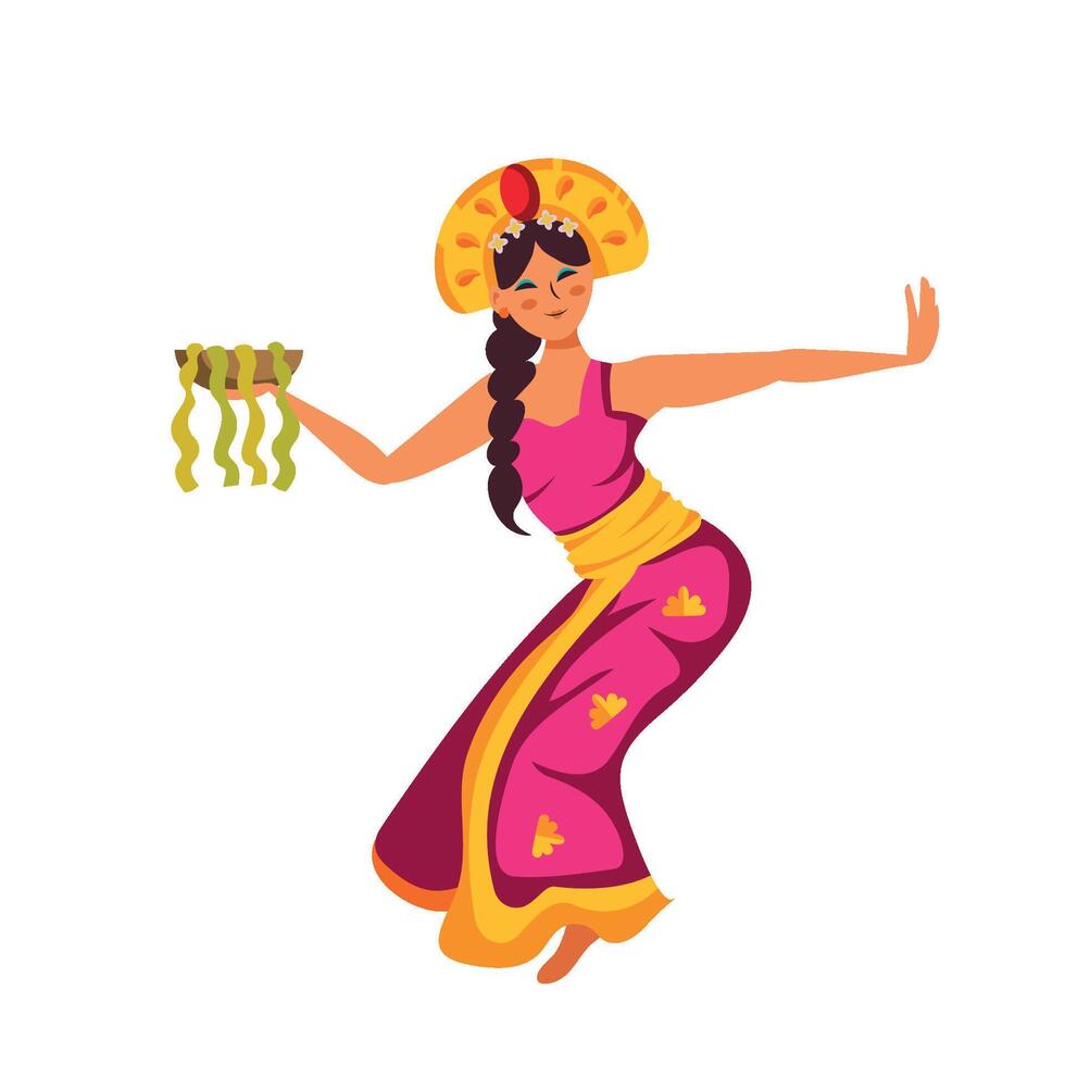 Indian woman dancing with a snake vector