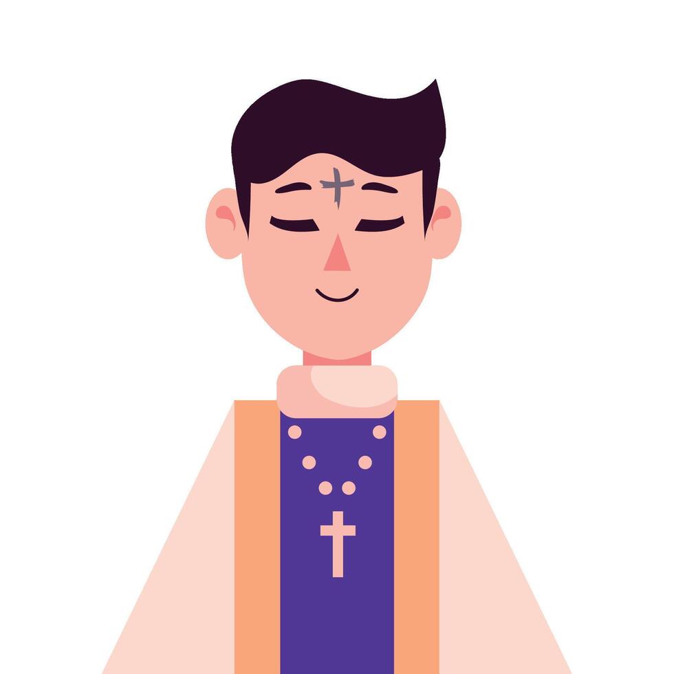 A cartoon illustration of a priest vector