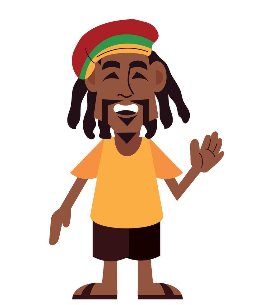 A cartoon character of a man with dreadlocks vector