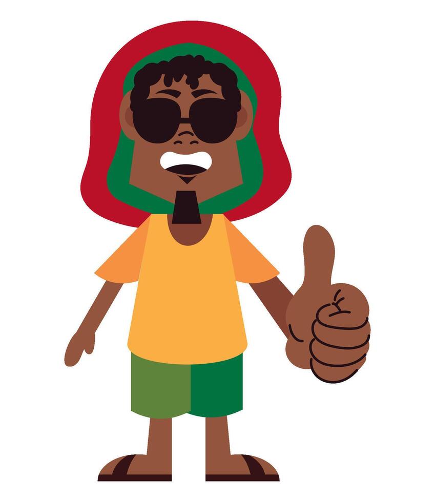 A cartoon man with sunglasses and a hat vector
