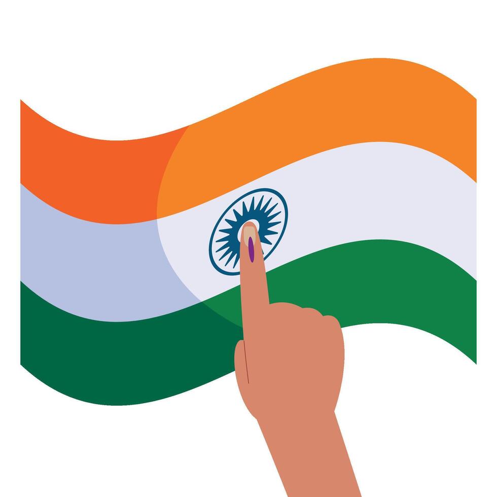 India flag with finger pointing vector