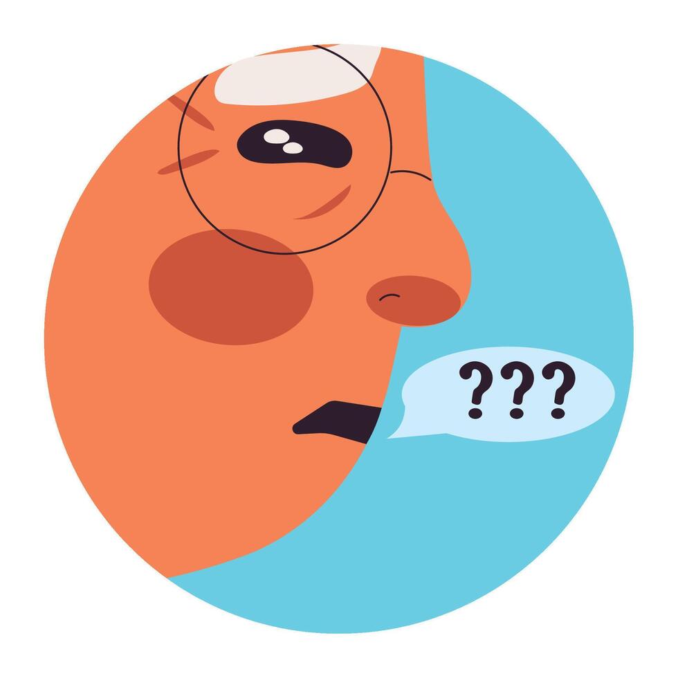 A cartoon man with glasses and a speech bubble vector