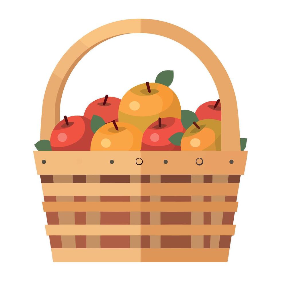 Basket of apples vector