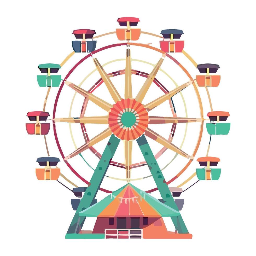 Ferris wheel illustration vector