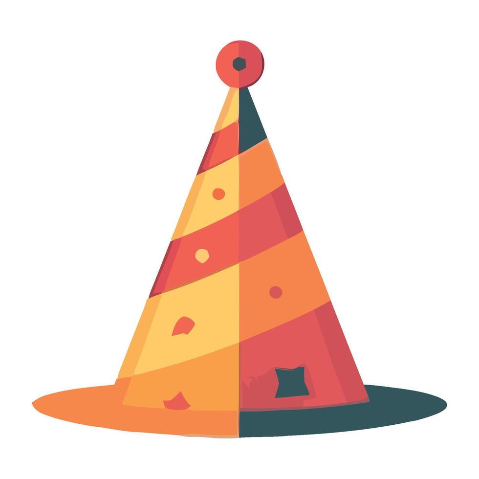 A party hat is shown on a white background vector