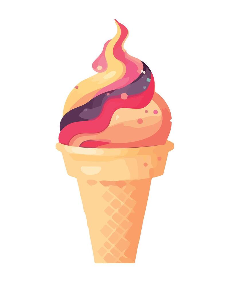 Ice cream cone illustration vector