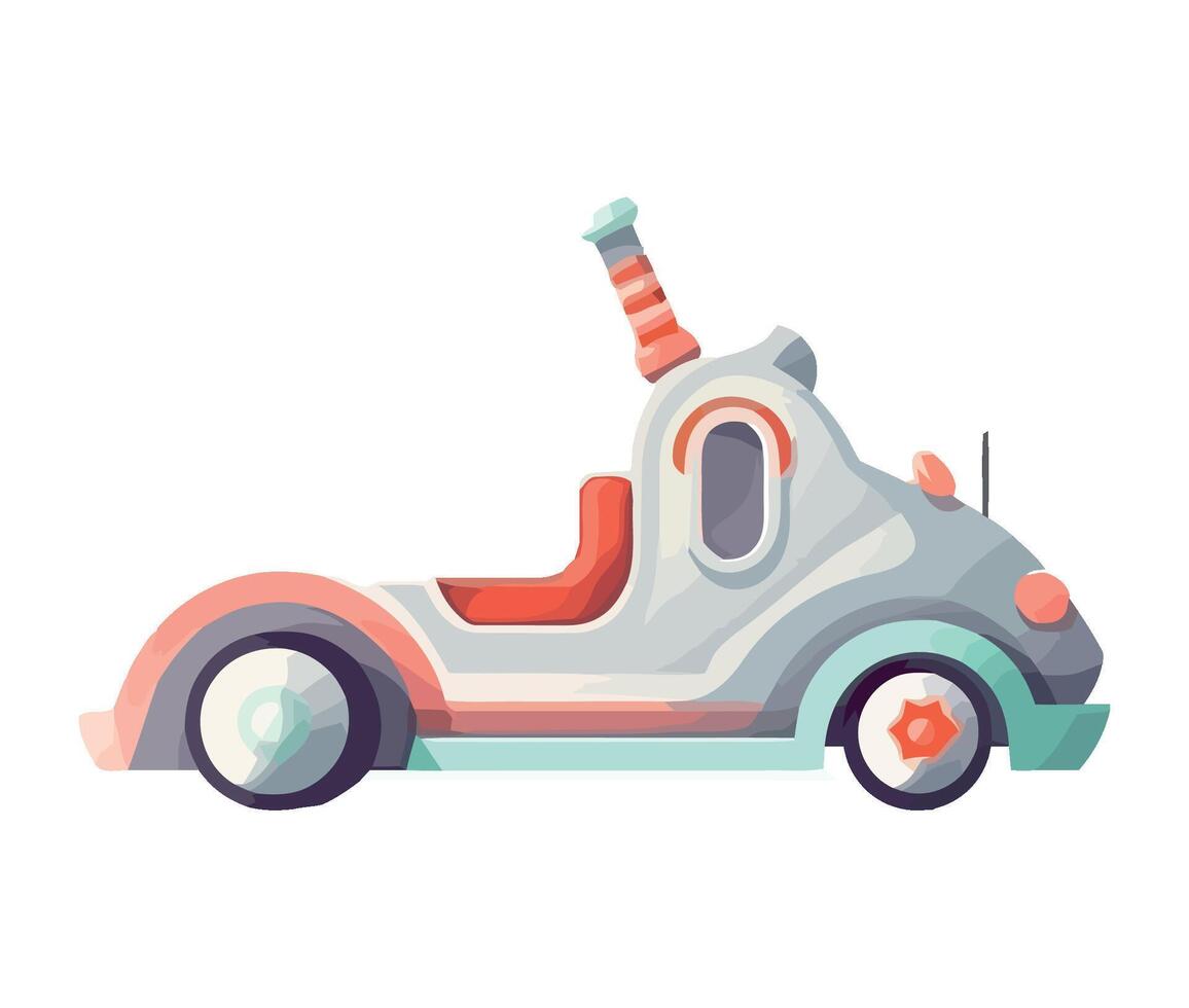 A cartoon car with a hat on top vector