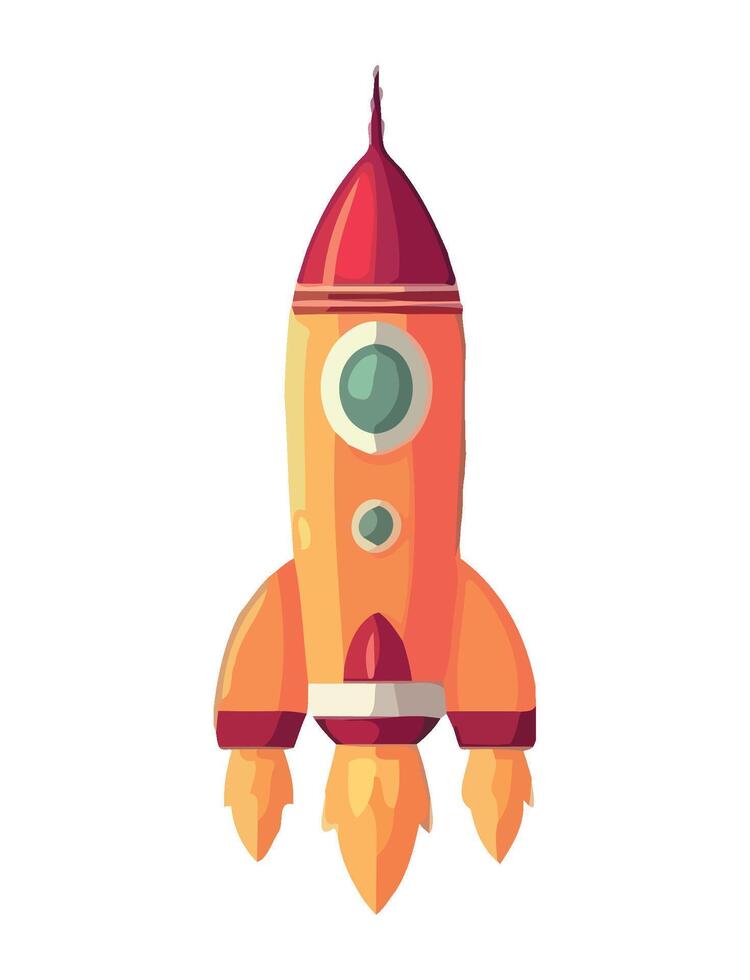 Rocket ship illustration vector
