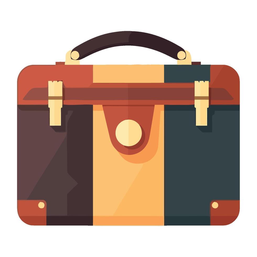 A suitcase with a colorful stripe pattern vector