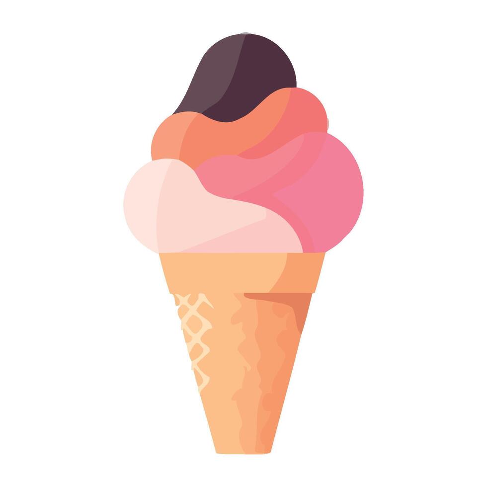 Ice cream cone illustration vector