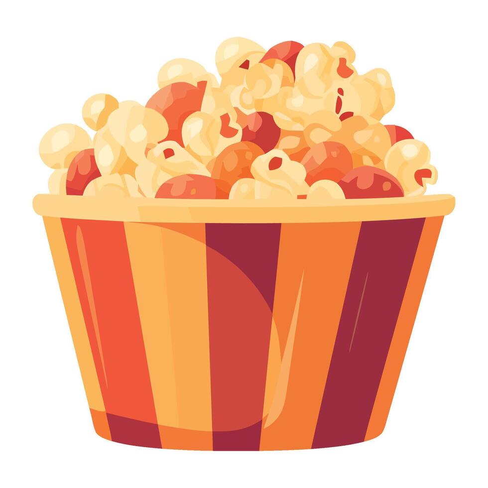 Popcorn in a bowl illustration vector