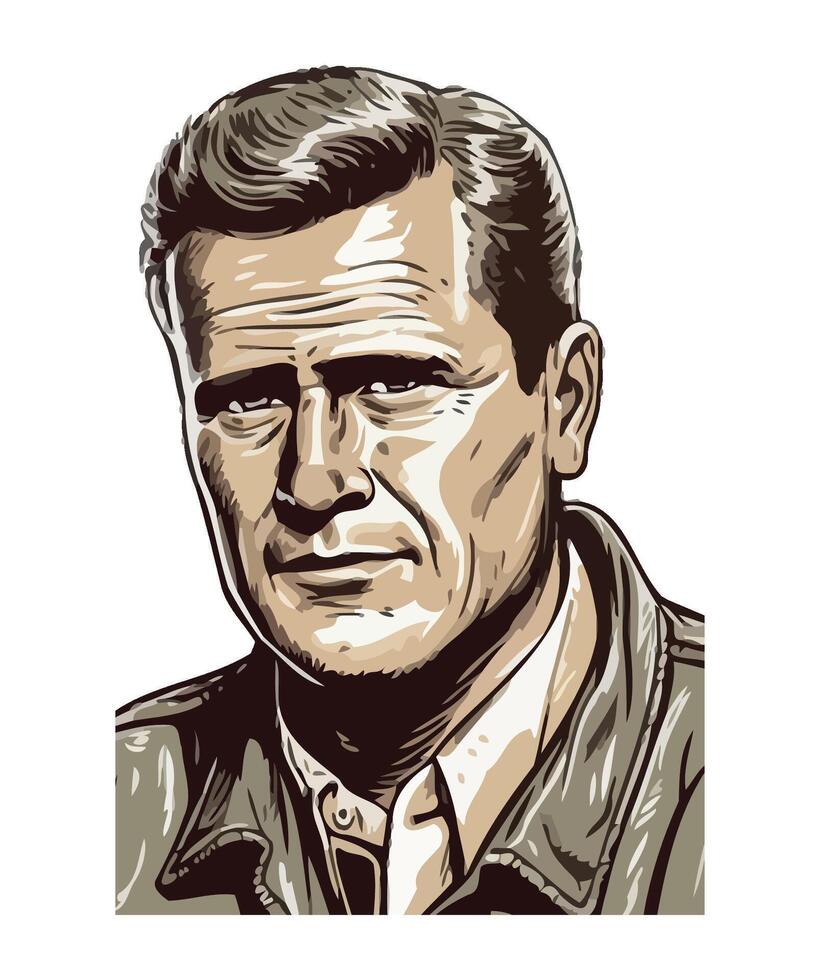 A drawing of a man in a jacket vector