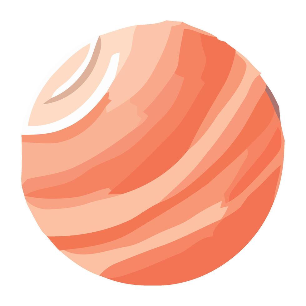An illustration of a planet with a red and white stripe vector