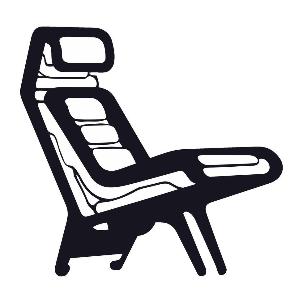 A black and white illustration of a chair vector