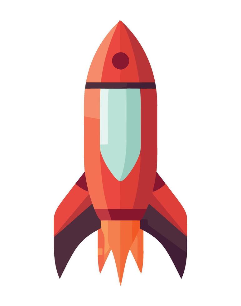A red rocket ship on a white background vector