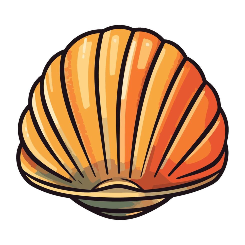 A shell with a large shell on it vector