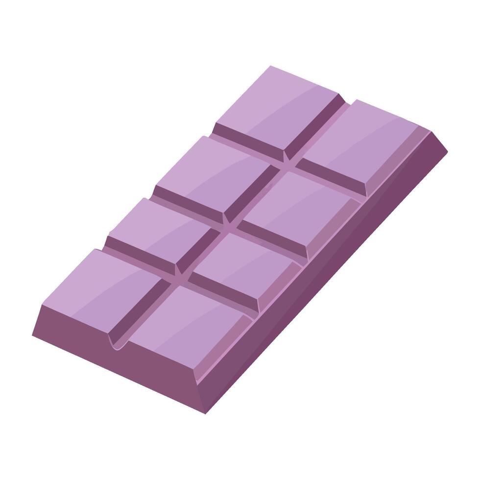 A purple bar of chocolate on a white background vector