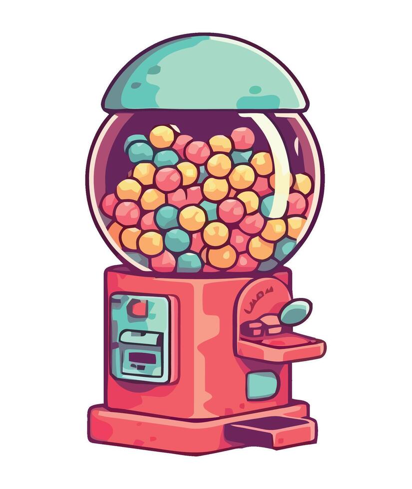 Gumball machine illustration vector