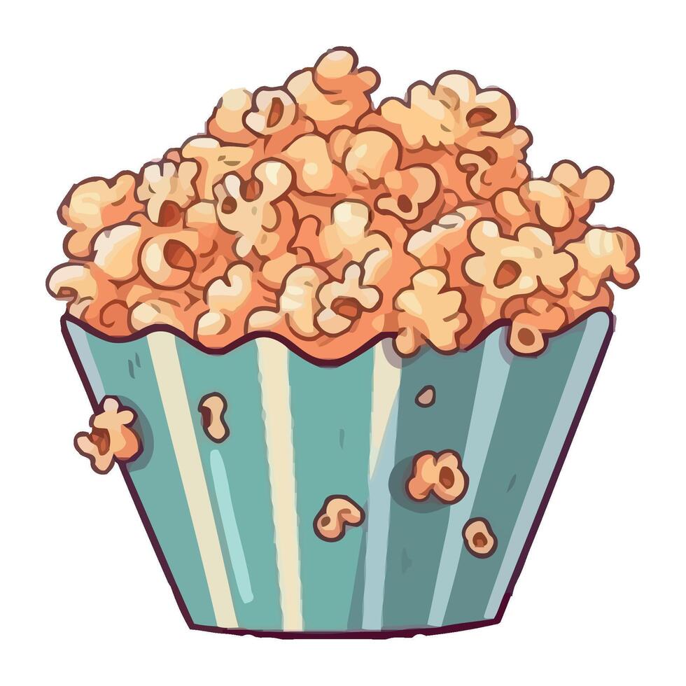 Popcorn in a cup illustration vector