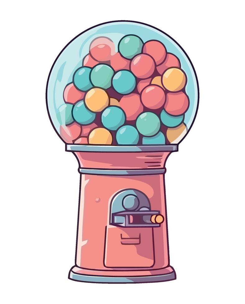 Gumball machine illustration vector