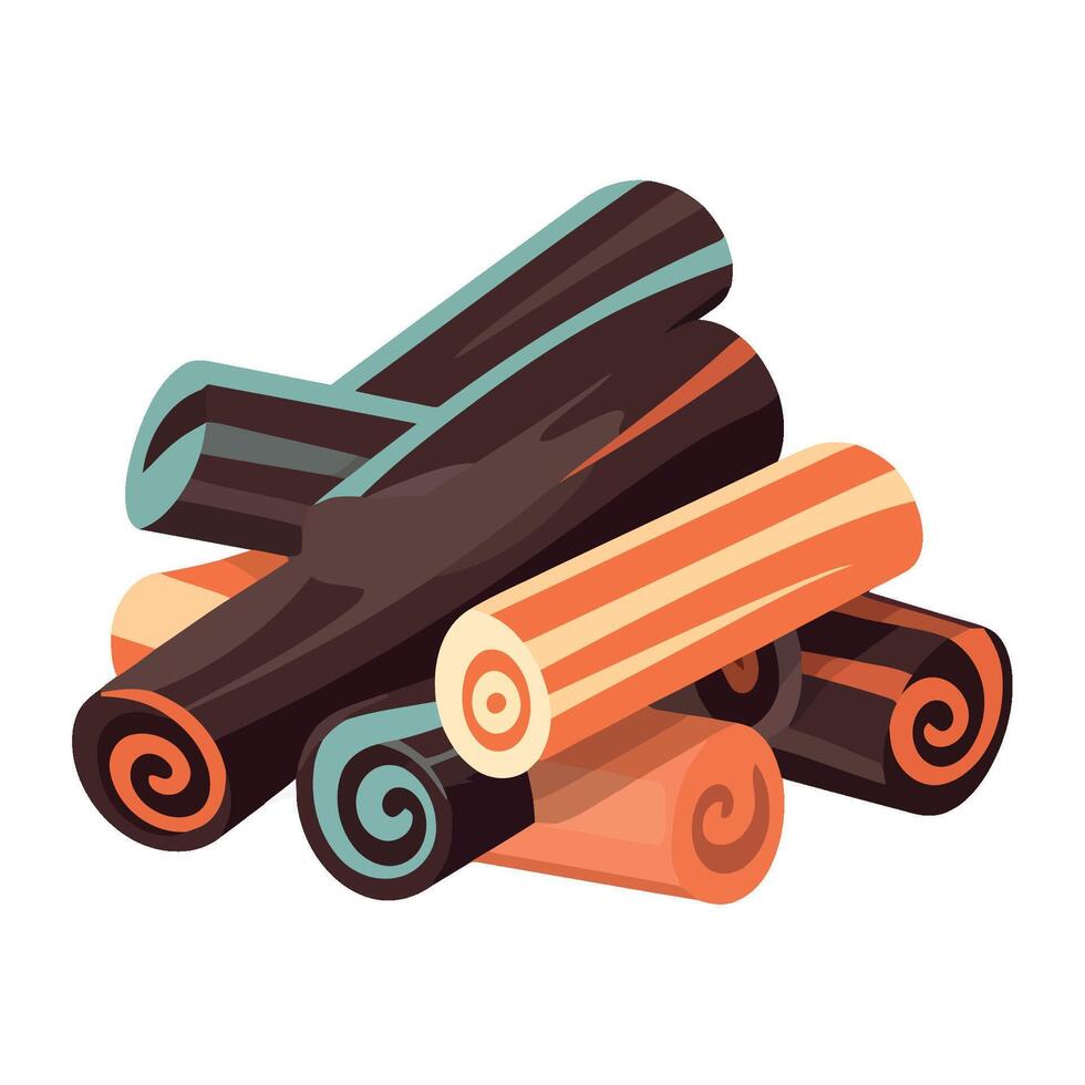 Wooden sticks and logs on a white background vector