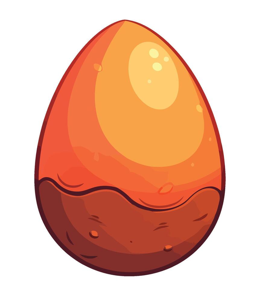 An orange egg with a brown shell vector
