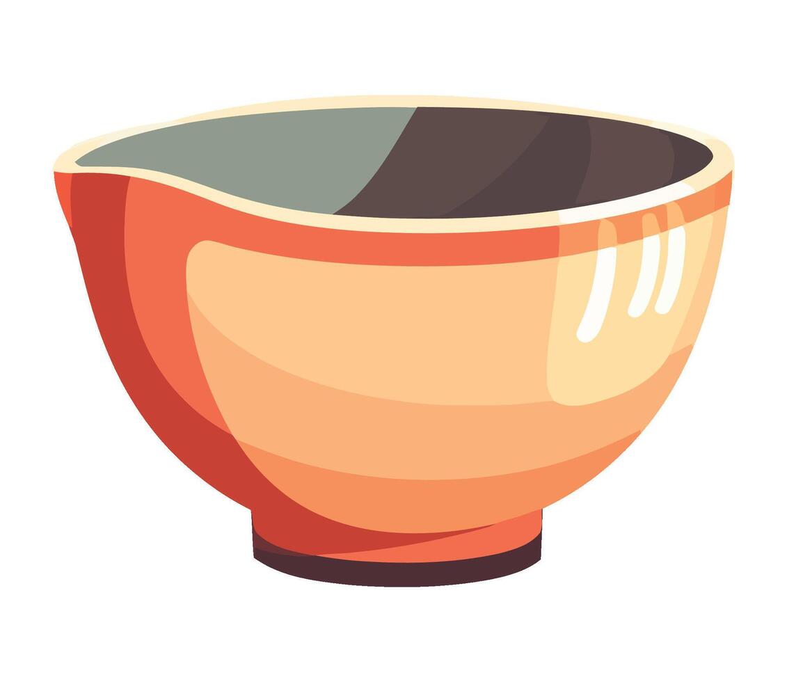 A bowl with a handle on a white background vector