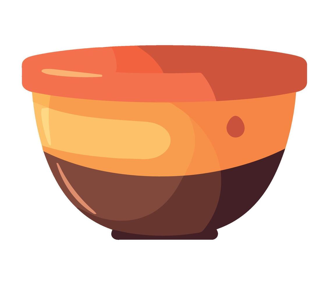 A bowl with a brown and orange color vector
