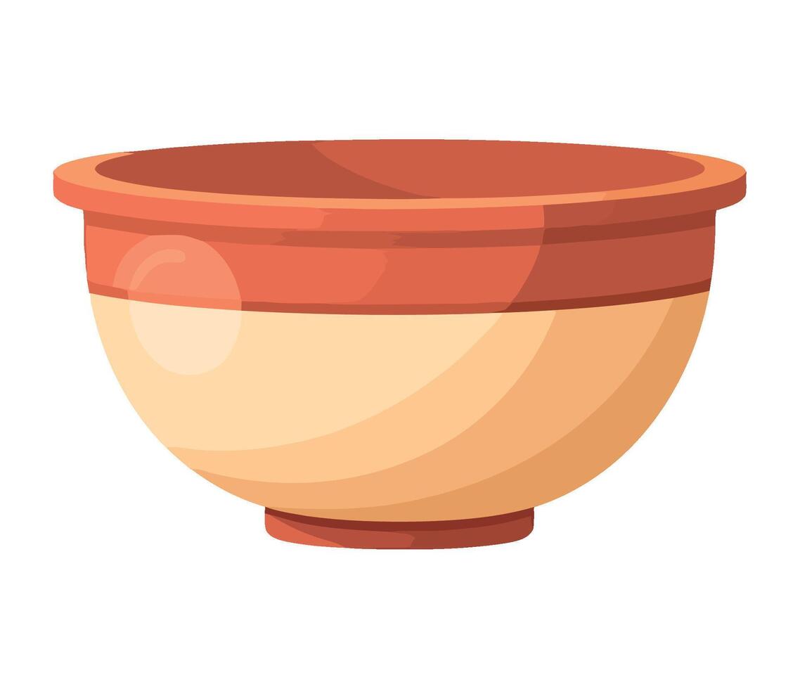 Pottery bowl illustration vector