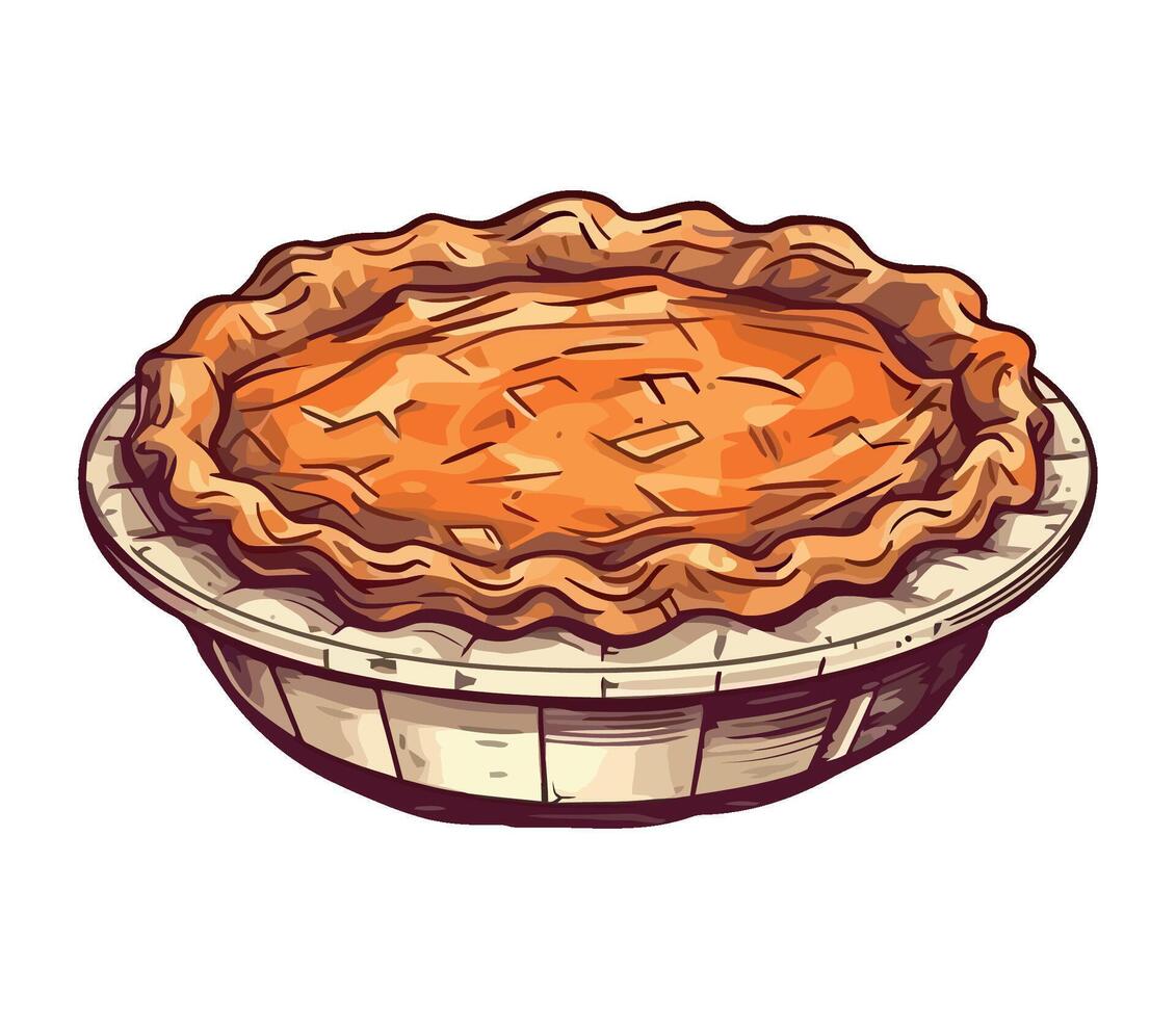 A pie is shown in a basket vector