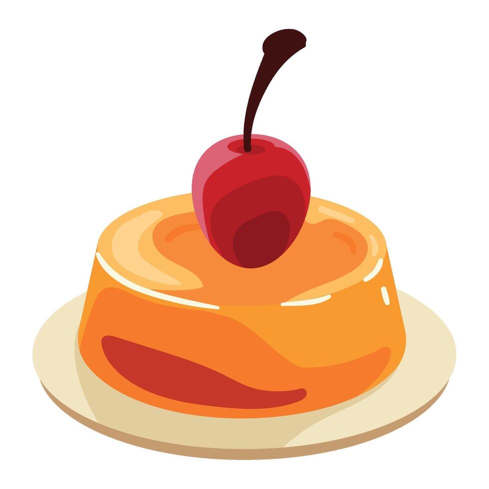 A dessert with a cherry on top vector